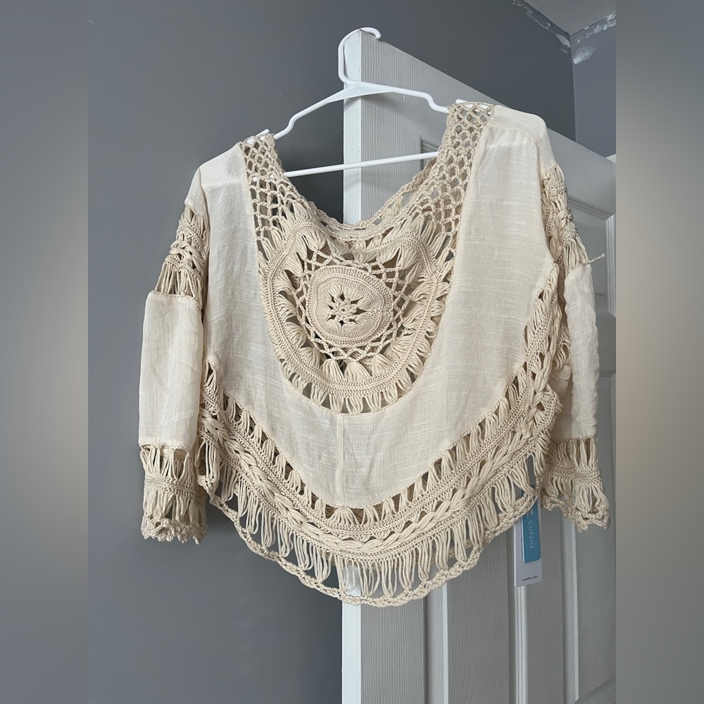 Bohemian pullover poncho